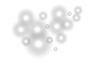 Abstract glowing bokeh lights cluster isolated on transparent background