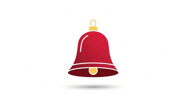 Illustration of a red bell isolated on, a festive symbol often associated with christmas and holiday celebrations, creating a joyful atmosphere