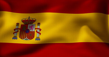 Obraz premium Flag of Spain waving high resolution 10K+ size