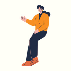 Illustration of an education female teacher explaining