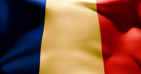 Flag of Romania waving high resolution 10K+ size