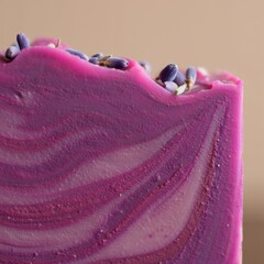 Artisan lavender swirl soap with natural botanicals