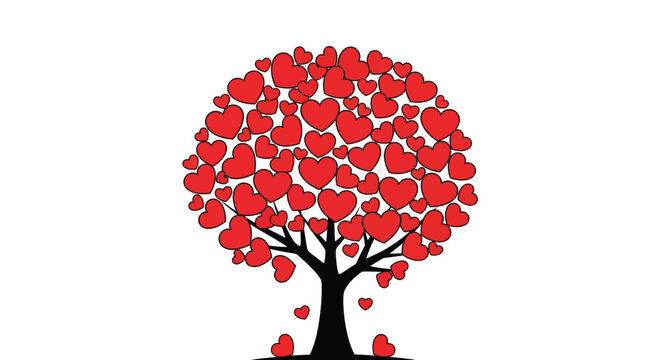 Heart tree illustration vector graphic valentine's day love design