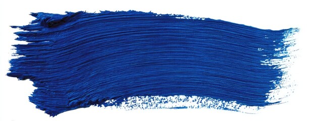 Deep blue paint stroke on white background