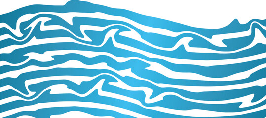 Serene Ocean Waves Abstract Blue Water Illustration for Coastal Decor Nature Wall Art Modern Design Marine Theme