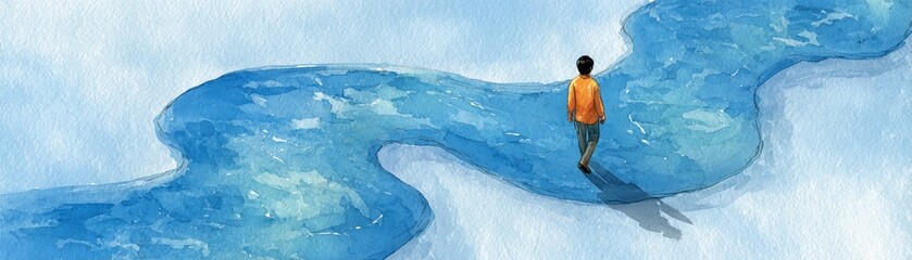 A woman has fun as a blue water splash creates a clear wave in the summer swimming pool