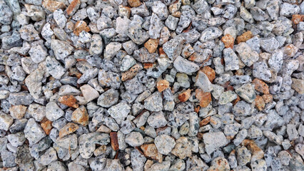 Close up of decorative gravel stones in mixed colors for landscaping design