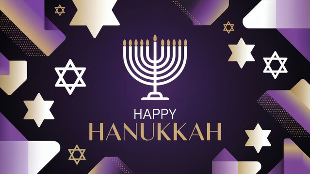 Celebrate Hanukkah with a stunning menorah and Star of David design festive greetings and decorations