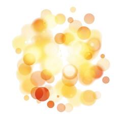 Abstract yellow and orange bokeh light effect isolated on transparent background