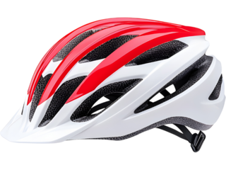 White bicycle helmet isolated on transparent background. Perfect for safety, cycling, and sport equipment design projects.