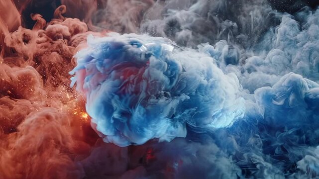 Dynamic Sphere Logo Reveal: Fire and Ice Abstract Smoke Transition
