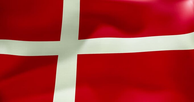 Denmark flag waving 30 seconds 4K ultra high quality 60fs video