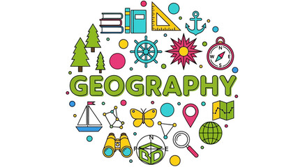 Obraz premium Geography education resources for kids learning about earth science