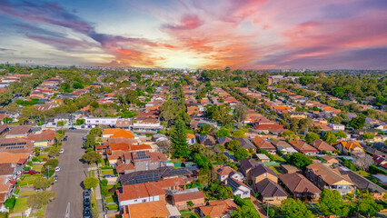 Aerial Panorama Drone View of a inner western Sydney Suburb of Ashbury Urban Sprawl and the...