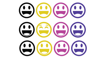 Naklejka premium Collection of happy face emojis vector illustration graphic design