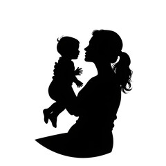 Mother and Child Silhouette: A heartwarming silhouette showcases the tender bond between a mother and her child. This image celebrates the simplicity and love found within a family.
