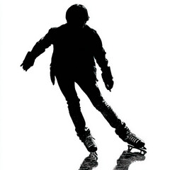 Naklejka premium Beautiful Skater silhouette on ice
