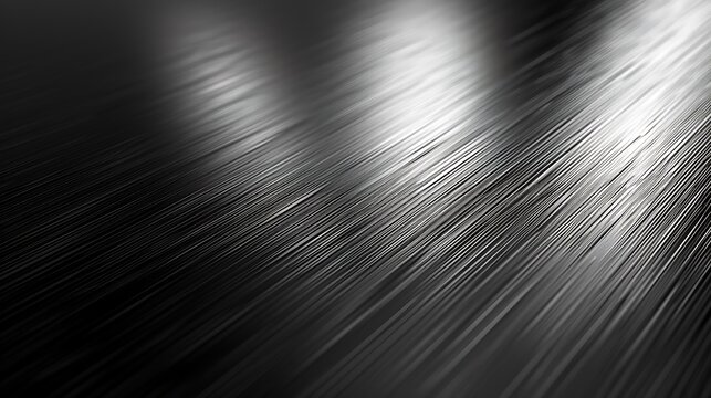 Close up of dark surface with parallel lines and light reflections creating a textured pattern