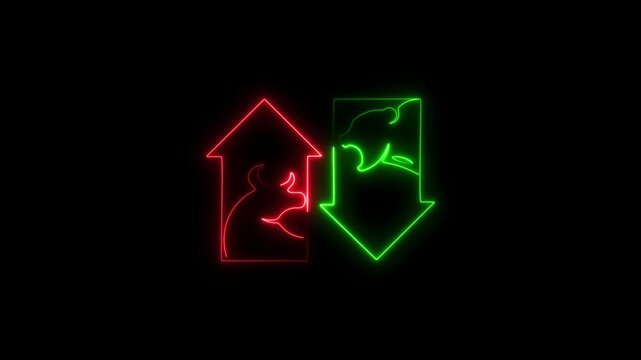 Cost and quality control concept.Quality control and company cost reduction. Successful organization strategy and management. Percentage icon of quality with up arrow and cost with down arrow.4k video