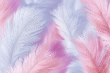 Obraz premium A close-up view of soft pink and white feathers creating a dreamy background. Ideal for creative projects, fashion, or beauty themes.