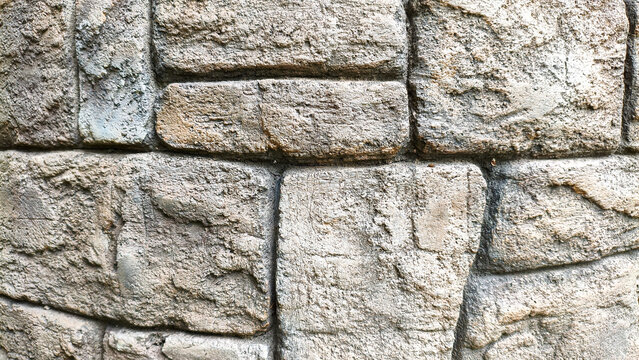 Rough stone wall texture background, aged weathered masonry surface for rustic design or 3D max materials