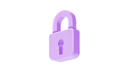 A purple padlock icon, symbolizing security and protection, , transparent background