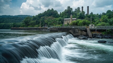Eco energy hydroelectric power plant kerala nature photography serene landscape waterfall viewpoint green energy conservation