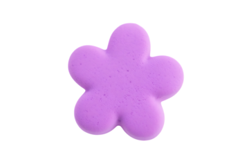 A single, soft purple flowershaped cookie or pastry, , transparent background