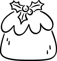 Delightful winter cake adorned with holly, perfect for festive celebrations