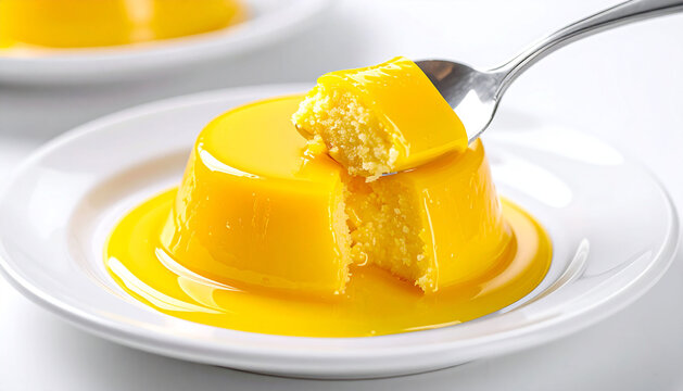 Brazilian sweet quindim of eggs and coconut