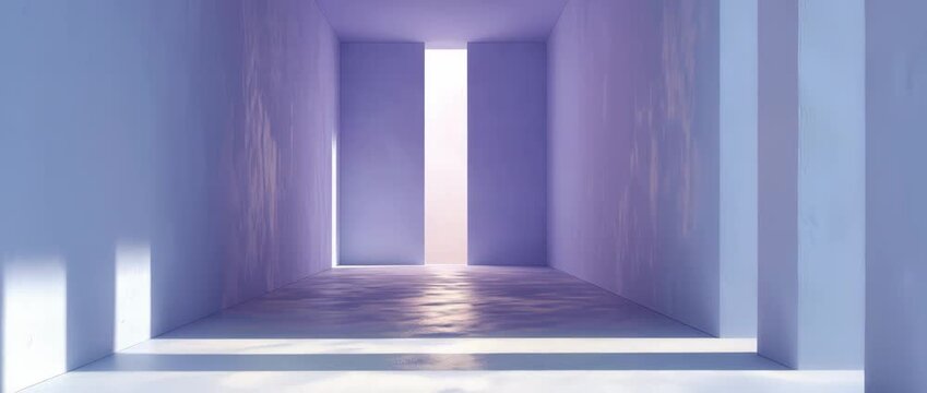 Soft Purple Room with Columns and Clean Sunlit Patterns
