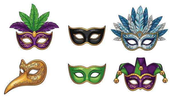 carnival mask on black, masquerade mask on black, Vector Illustration. mardi gras carnival mask.