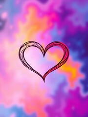 Infinity heart symbol, artfully drawn, signifying eternal love and connection,  romance,  eternal