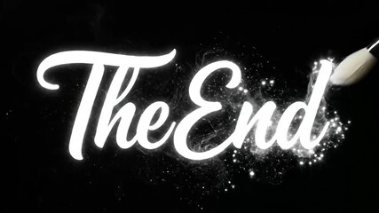 The End title sequence with elegant typography and dust effect