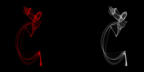 Dancing wisps of fiery red and ethereal white create a mesmerizing balance evoking the dance of...