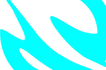 Abstract vibrant turquoise flowing shapes with fluid curves and modern design