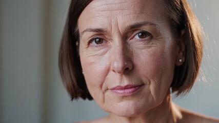 Mature woman with confident expression in a bright indoor setting showcasing elegance and poise