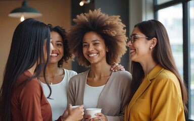 Inclusive team, gender equality, diversity, inclusion in workplace fosters unity and respect. High quality