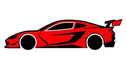 Naklejka premium Red sports car illustration vector graphic design for automotive enthusiasts online