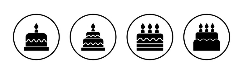 Cake icon vector. Cake sign and symbol. Birthday cake icon