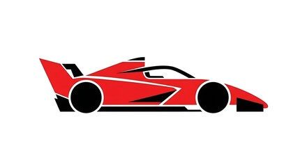 Naklejka premium Red formula one race car vector illustration for racing enthusiasts and designers alike