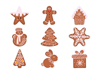 Gingerbread Cookie Set with Festive Christmas Shapes