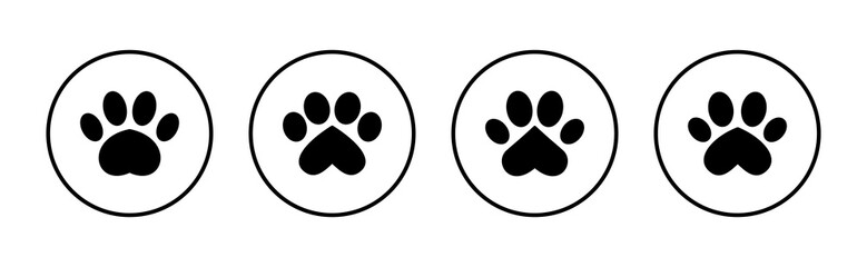Paw icon vector. paw print sign and symbol. dog or cat paw