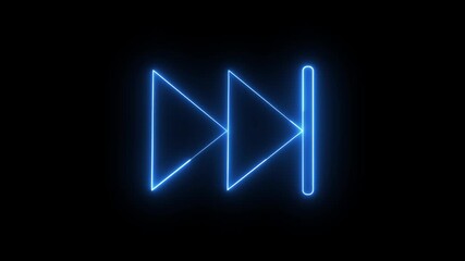 music video song direction right arrow icon animation glowing neon blue color play player road sign information traffic signal moving road side sign symbol on black background
