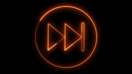 music video song direction right arrow icon animation glowing neon orange color play player road sign information traffic signal moving road side sign symbol on black background