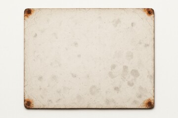 Fototapeta premium An aged photograph back shows worn paper with soft discoloration, rounded corners, and subtle texture marks, evoking a sense of timeworn history and nostalgic preservation and gentle aging.