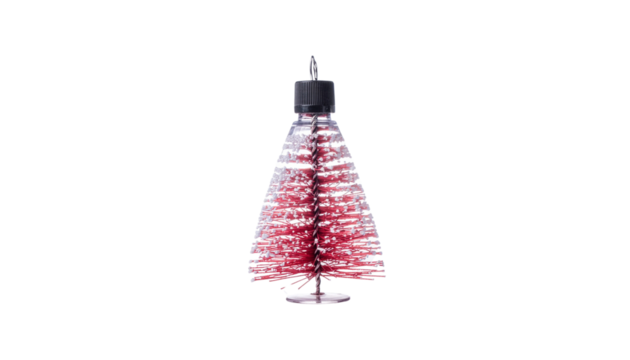 Car air freshener in tree shape packaging with hanger, new scent advertising marketing concept isolated on solid white background Png format