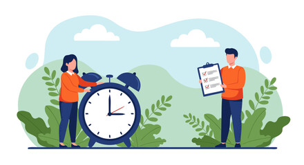 Team managing time and tasks Achieving goals efficiently with planning, organization, and focus in collaborative effort