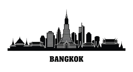 Obraz premium Bangkok skyline vector thailand cityscape travel silhouette graphic