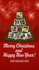 Christmas Tree Photo Collage Vertical Template